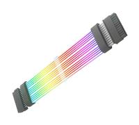 KUAIYIJU Câble d'extension ARGB 24 broches adressable pour boîtier PC, panneau en silicone souple, câble d'alimentation ARGB 24 broches, longueur 260 mm