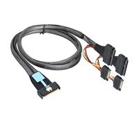 KUAIYIJU Câble serveur haute vitesse 50 cm 8i 74p vers double SFF8639 + 15P avec alimentation pour un transfert de données efficace