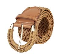 KUAIYIJU Ceinture de cowgirl tressée bohème vintage large pour filles de campagne à porter au quotidien, marron, 112 cm