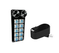 KUAIYIJU Claviers macro programmables avec 2 boutons clavier de jeu mécanique commutateurs remplaçables à chaud avec pavé de contrôle personnalisable