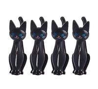 KUAIYIJU Lot de 4 pinces à linge en plastique en forme de chat pour serviette de plage, drap de lit, chaussettes, épingles à linge coupe-vent pour la maison