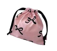 KUAIYIJU Pochettes à bijoux élégantes pratiques en coton avec cordon de serrage, sac à bijoux tendance avec nœud papillon