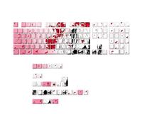 KUAIYIJU Touches rétroéclairées sur le côté - 136 touches - Motif fille de dessin animé - Pour clavier mécanique - Améliore la saisie de nuit