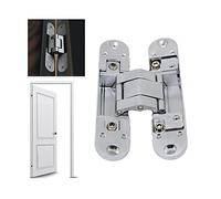 Kuaizi Charnières de porte cachées Charnières Invisibles Charnières dissimulées Charnières Alliage de zinc 180 degrés Charnière Swing 3 Way Réglable Trop Begin (1 37me Jingxin(Silver)