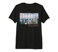 Kuala Lumpur City Malaisie Skyline Vintage Panorama Souvenir T-Shirt Haut de Gamme