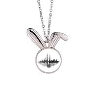 Kuala Lumpur Malaisie Landmark Ink City Collier Pendentif Lapin Animal Bijoux Cadeau