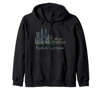 Kuala Lumpur Malaisie Souvenir de Voyage Panorama City Cadeau Sweat à Capuche