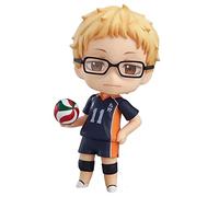 KUALEYCC Haikyuu! Kei Tsukishima Q Version Figurine d'action avec accessoires remplaçables 10 cm