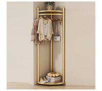 KUANGGE Porte-manteau d'angle réglable avec étagère de rangement en acier au carbone robuste pour maison, vestiaire, chambre à coucher, salon, organiseur de vêtements peu encombrant, blanc