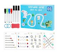 KUAOOAUK Scribble Carnet de travail intelligent réutilisable avec 7 stylos effaçables pour développer la pensée et le contrôle de la main chez les jeunes enfants