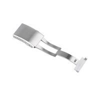 KUARWDVF Bandes de montre Pin Buckle, Boucle de montre pliante en acier inoxydable massif 304L, 18-22 mm, fermoir à double poussoir en métal(Silver,22mm)