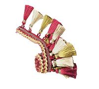 KUARWDVF Bordure à Franges de 1 m - Dentelle à Pampilles élégante for l'artisanat, la Couture et la décoration de la Maison.(Red)