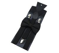 KUARWDVF Ensemble de bretelles en coton for hommes et femmes, costume de smoking unisexe, ceinture de renfort réglable en Y for mariage(Black)