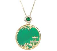 KUARWDVF Pendentif collier, Collier pendentif en Jade naturel chinois for femmes, bijoux à la mode, amulette porte-bonheur, accessoires