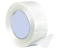 KUARWDVF Ruban d'étanchéité, Ruban adhésif simple face transparent rayé en fibre de verre résistant 25 m for cerclage industriel, emballage et scellage fixe(15mm)