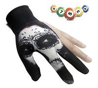 Kuashidai Gants de billard universels élastiques à 3 doigts antidérapants, résistants à l'usure et respirants pour queue de billard pour homme et femme, convient à la main gauche