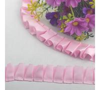 Kuasting 9.1m satin volants décoration en tissu décoration 1 pouce large Rose volants élastique bordure plissée tissu dentelle ruban pour bricolage robe coiffe décoration et cadeau (Rose)