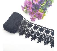 Kuasting Bordure en dentelle florale de 7 m de large - 9 cm de large - Motif de puces européennes - Inélastique - Pour la couture et le bricolage, l'emballage de cadeaux, la décoration de mariage