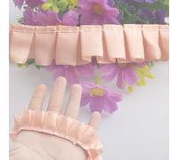 Kuasting Bordures en satin à volants de 9,1 m de large - 2,5 cm de large - Ruban en dentelle plissée pour bricolage, robe, couvre-chef, décoration et cadeau (jaune clair)