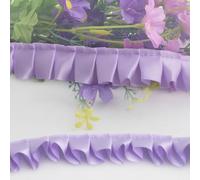 Kuasting Bordures en tissu satiné à volants de 2,5 cm de large et 9,1 m de long pour loisirs créatifs, robes, couvre-chefs, décoration et cadeau (violet)