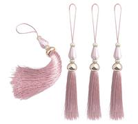 Kuasting Lot de 4 pompons doux et soyeux faits à la main de 29 cm - Marque-pages pour loisirs créatifs, fabrication de bijoux, remise de diplôme, couture de vêtements, accessoires de bricolage,