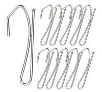 Kuasting Lot de 70 crochets de rideaux en acier inoxydable à une seule broche pour draperie, 70 crochets longs en S