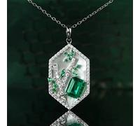 KUATBVL Bijoux filles 925 Collier de pendentif pour femmes Simulation Colliers de coquille de peinture émeraude fabriqués en Chine
