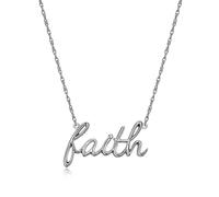KUATBVL Collier de déclaration délicate pour femmes, pendentif avec des lettres cursives, des adolescents, des bijoux de tous les jours, 16 pouces avec une chaîne d'extension de 2 pouces