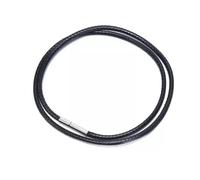 KUATBVL Cordon en cuir en cuir noir Collier rotatif en acier inoxydable Collier couche de cou joard ~ -45 cm-2mm