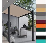 KUAW Auvent Solaire Rectangulaire 1.4x3M pour Balcons Meubles De Jardin Taud Soleil Imperméable Et Résistante, Taupe