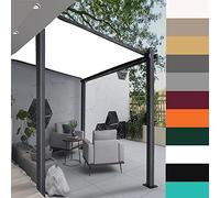 KUAW Voile D'ombrage Imperméable Rectangulaire 1.4x3.4M pour Jardin Terrasse Pergola Filet d'ombrage Clôture d'ombrage en Tissu Résistant Aux UV, Blanc