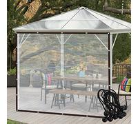 KUBAOS Rideau Extérieur avec Œillets, Transparents Bâche Imperméables Panneau Latéral de Tente for Gazebo, Pergola, Plantes de Serre, Personnalisable (Color : Clear, Size : 6x4.5m/19.68x14.76ft)