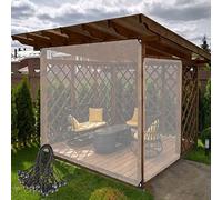 KUBAOS Rideau Imperméable Extérieur, Bâche Transparente avec Oeillets PE Plastique Panneau de Rideau, pour Pergola, Terrasse, Rideaux Latéraux de La Tente (Color : Clear, Size : 4x4.5m/13.12x14.76ft)