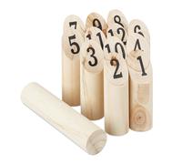Relaxdays Jeu de lancer semblable au Kubb finlandais – bois pin naturel, 13 pièces, extérieur