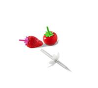Kubb K068 20 Piques Cocktail pour Tomates Cerises/Fraises/Radis/Amuse-Bouche Plastique Blanc