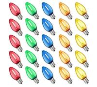 Kubdgfhil 25PCS Ampoules LED en Plastique Incassable Multicolores Mini Ampoule pour Décoration de Fête pour Toit de Vacances Jardin