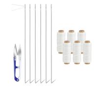 Kubdgfhil Ensemble à Aiguilles Longues en Acier Inoxydable 13 Pcs Comprend 6 Pièces pour Le Bricolage du Leis 6