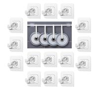 KUBDPQOR 12 Pcs Supports Tringle Rideaux sans Percage, Crochets Autocollants pour la maison, Supports Autocollants pour Tringle à Rideaux Transparente pour la maison, la salle de bain, l'hôtel