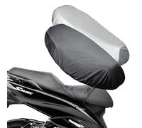 KUBDPQOR 2 Pcs Housse de Siège de Moto Couvre, Housse de Selle Adaptable pour Scooter Moto, Couvre Selle imperméable pour Scooter, Accessoires Moto, 70x115cm (Noir, Argent)