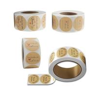 KUBDPQOR 2000 Pcs Étiquettes adhésives, Étiquettes Adhésives en Papier Kraft Autocollants étiquettes Cuisson, Autocollants Pour Pots de Confiture de 2.5 cm pour Coffrets Cadeaux, Pots Rangement