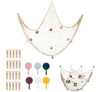 KUBDPQOR Filet de pêche décoratif - Rete da pesca decorativa parfait pour une décoration murale artistique - cadre photo mural idéal