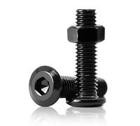 KUBDPQOR Vis M6, 100 PièCes/50 Ensembles Boulon M6, Vis à MéTaux TêTe BombéE, Vis à Six Pans Creux, Boulons EntièRement FiletéS En Acier De Qualité 4.8, Multifonction éCrous Et