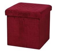 KUBE "VELOURS" POUF DE RANGEMENT PLIABLE BORDEAUX 37,5X37,5XH37,5CM