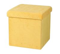 KUBE "VELOURS" POUF DE RANGEMENT PLIABLE JAUNE 37,5X37,5XH37,5CM