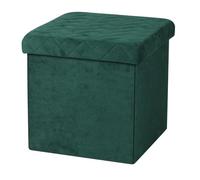 KUBE "VELOURS" POUF DE RANGEMENT PLIABLE VERT EMERAUDE 37,5X37,5XH37,5CM