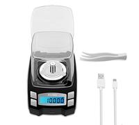 KUBEI Mini balance numérique 100 g/0,001 g - Chargement USB - Mini balance numérique de haute précision - Balance à lettres - Balance de précision - Balance à bijoux avec poids d'étalonnage - Pince à