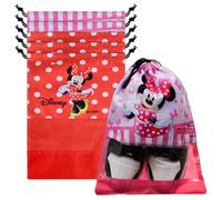Kuber Industries Disney Minnie Lot de 6 couvre-chaussures | Sacs de rangement de chaussures de voyage | Sac de rangement en polyester | Couvre-chaussures avec cordon de serrage | Organiseur de