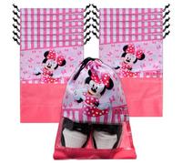 Kuber Industries Disney Minnie Lot de 6 couvre-chaussures | Sacs de rangement de chaussures de voyage | Sac de rangement en polyester | Couvre-chaussures avec cordon de serrage | Organiseur de