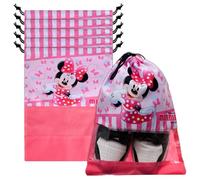 Kuber Industries Disney Minnie Lot de 6 couvre-chaussures | Sacs de rangement de chaussures de voyage | Sac de rangement en polyester | Couvre-chaussures avec cordon de serrage | Organiseur de
