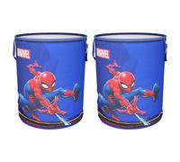Kuber Industries Lot de 2 paniers à linge ronds pour vêtements, imprimé Spiderman Marvel, organiseur de rangement de jouets, capacité 45 l, bleu marine